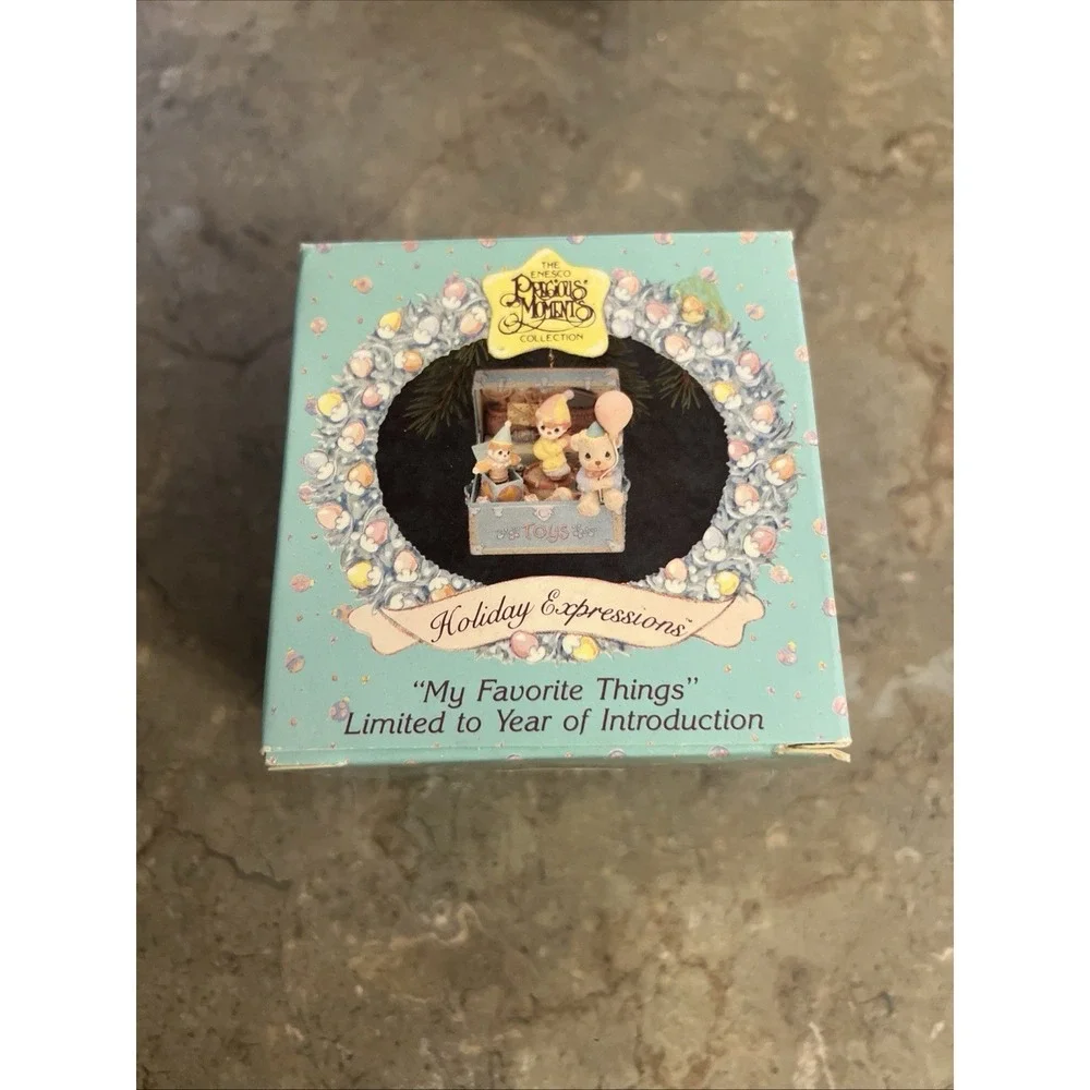 1992 Enesco Precious Moments Holiday Expressions My Favorite Things Ornament